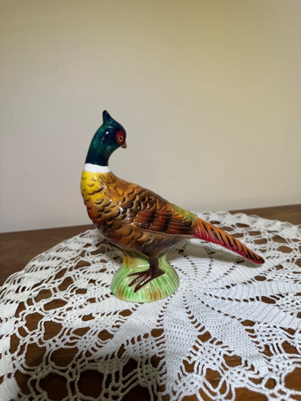 Vintage Ceramic Pheasant Figurine Hand-Painted Bird Decor Collectible MCM - Picture 4 of 6